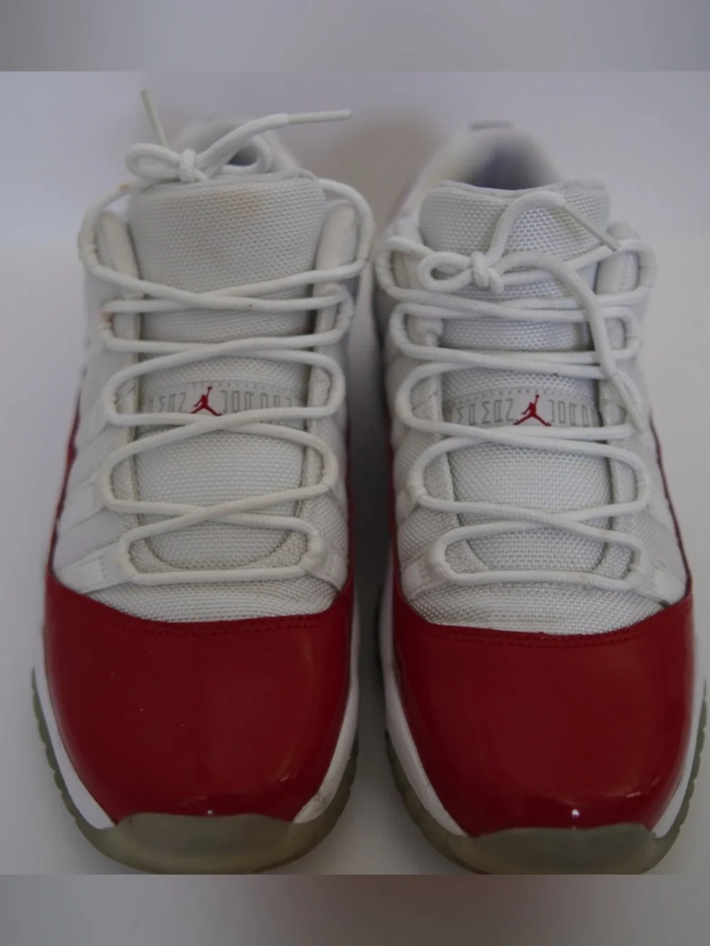 Jordan 11 White and Red Low-Top Basketball Sneakers size 7